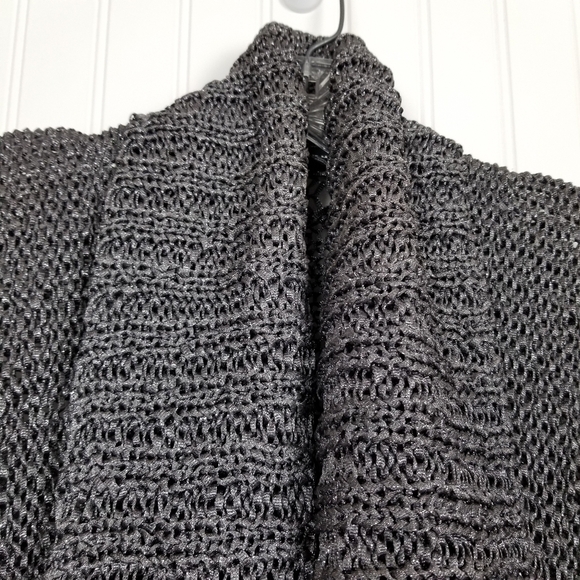 Club Monaco Gray Metallic Open Front Cardigan Sleeveless Vest Open Knit Size XS - Picture 5 of 11